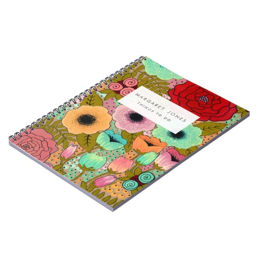 Geschilderd Floral Garden Journal Notitieboek (Linkerzijde)