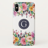Geschilderd Floral gepersonaliseerd Initiaal iPhon Case-Mate iPhone Case (Achterkant)