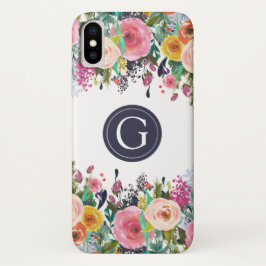 Geschilderd Floral gepersonaliseerd Initiaal iPhon Case-Mate iPhone Case