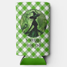Geschilderd goddeloos goede heks Green Gingham Pla Seltzer Blikjeskoeler