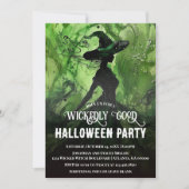 Geschilderd goddeloos goede heks groene Halloween  Kaart (Voorkant)