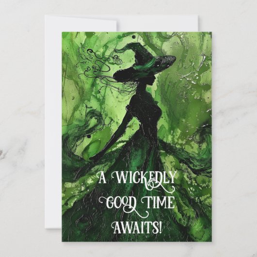 Geschilderd goddeloos goede heks groene Halloween  Kaart (Achterkant)