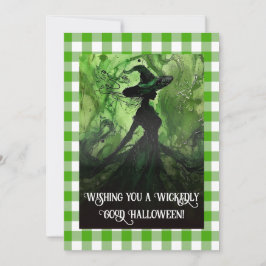 Geschilderd goddeloze goede heks Halloween Notitiekaartje