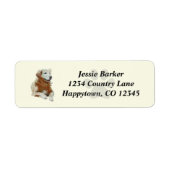 Geschilderd Golden Retriever Return Address Label (Voorkant)