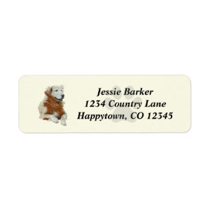 Geschilderd Golden Retriever Return Address Label