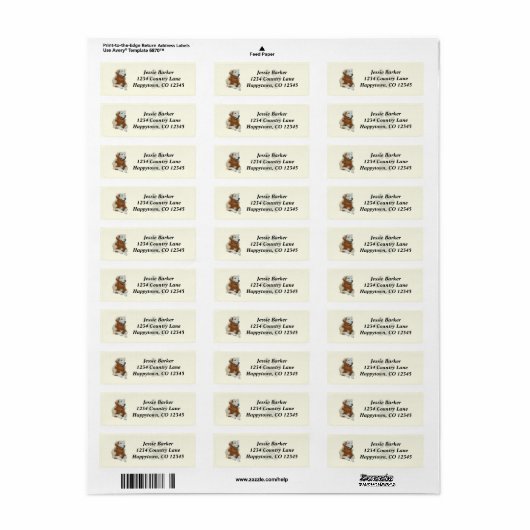 Geschilderd Golden Retriever Return Address Label (Full Sheet)