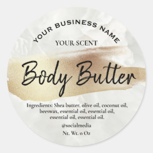 Geschilderd goud met marmeren body boterlabels ronde sticker