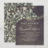 Geschilderd groen rustiek land Baby shower Kaart (Voorkant / Achterkant)