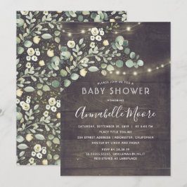 Geschilderd groen rustiek land Baby shower Kaart