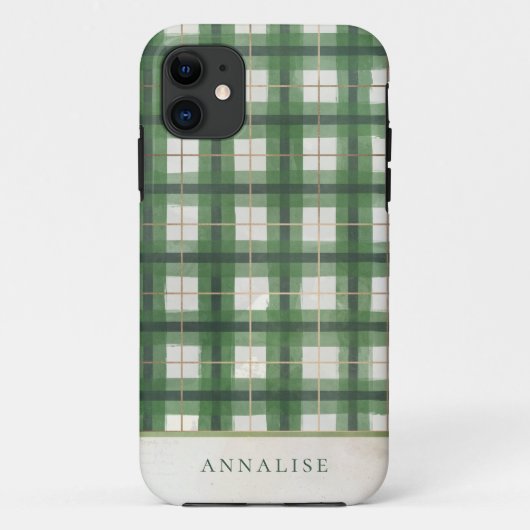 Geschilderd groen winterspeelpatroon Case-Mate iPhone case (Achterkant)