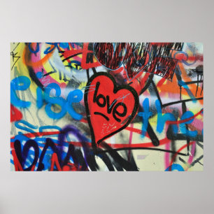 geschilderd hart poster