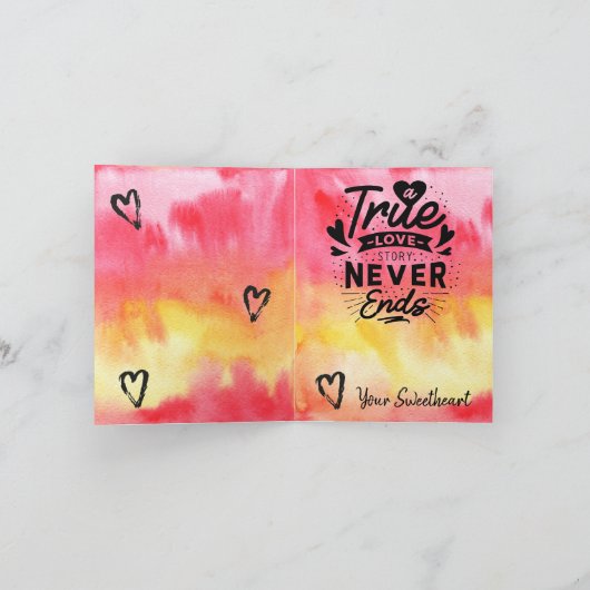 Geschilderd hart, ware liefde, Valentijn, Liefde, Kaart (Binnen)