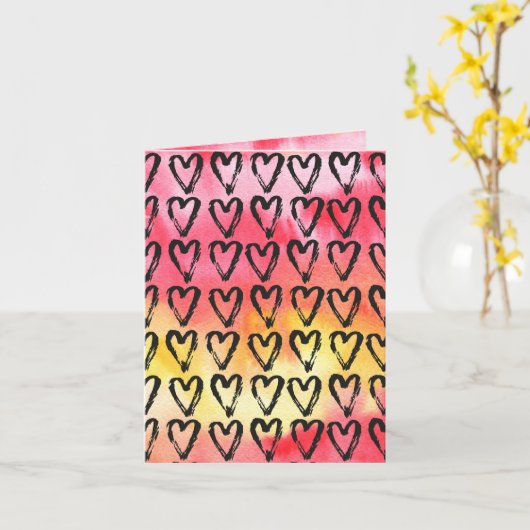 Geschilderd hart, ware liefde, Valentijn, liefde, Kaart (Gele Bloem)