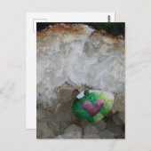 Geschilderd hartsteen briefkaart (Voorkant / Achterkant)