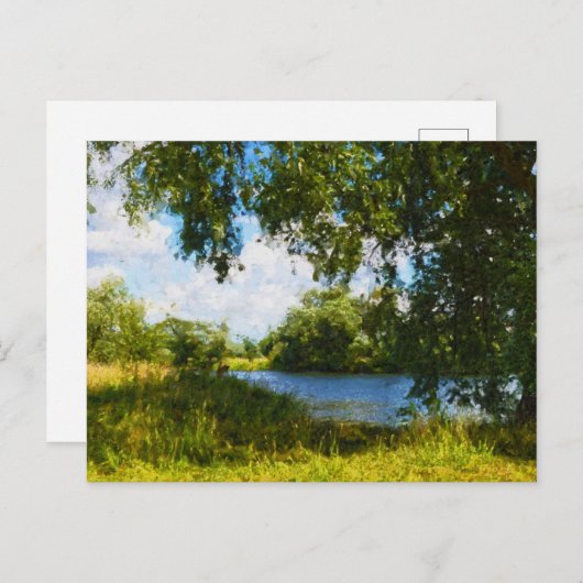 Geschilderd Havel rivierlandschap in Havelland reg Briefkaart (Voorkant / Achterkant)