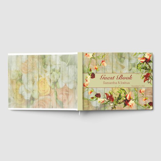 Geschilderd hek met lente bloemen gastenboek (Volledig)