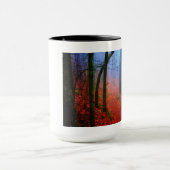 Geschilderd herfstblauw bos mist mok (Midden)