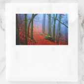Geschilderd herfstblauw bos mist rechthoekige sticker (Tas)