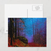 Geschilderd herfstpaars nevelwoud briefkaart (Voorkant / Achterkant)