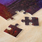 Geschilderd herfstpaars nevelwoud legpuzzel (Zijkant)