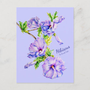 Geschilderd Hibiscus syriacus blauw fine art brief Briefkaart
