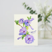 Geschilderd Hibiscus syriacus fine art roos briefk Briefkaart (Staand voorkant)