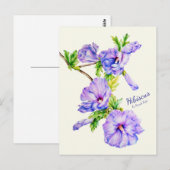 Geschilderd Hibiscus syriacus fine art roos briefk Briefkaart (Voorkant / Achterkant)