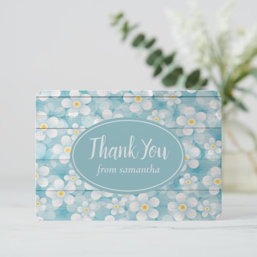 Geschilderd houten hek dank u bedankkaart (Staand voorkant)