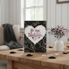Geschilderd in Passie: Monochrome Bloesems, Roze L Feestdagenkaart