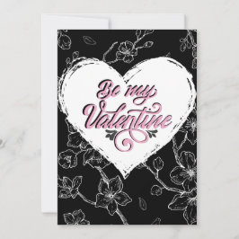 Geschilderd in Passie: Monochrome Bloesems, Roze L Feestdagenkaart