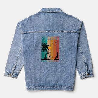 Geschilderd in Retro Zomer T-shirt met Zonneschijn Denim Jacket