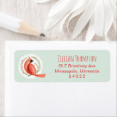 Geschilderd kardinaal krans munt retour adres labe etiket (Insitu)