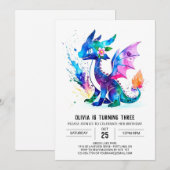 Geschilderd Kleurrijke Draak Digitale Meisje Verja Kaart (Voorkant / Achterkant)