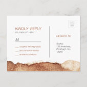 Geschilderd koper kleur moderne eenvoudige bruilof uitnodiging briefkaart (Achterkant)