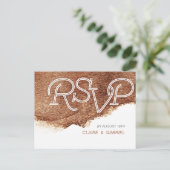 Geschilderd koper kleur moderne eenvoudige bruilof uitnodiging briefkaart (Staand voorkant)