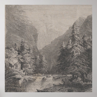 Geschilderd landschap - Alexandre Calame Poster