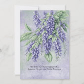 Geschilderd Lavendel Wisteria Vrijgezellenfeest Kaart (Achterkant)