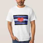 GESCHILDERD LEER PRIDE VLAG en SYMBOOL T-shirt (Voorkant)