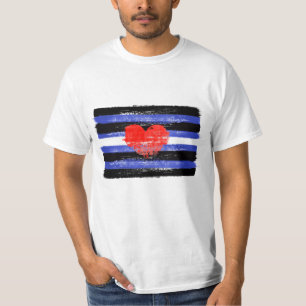 GESCHILDERD LEER PRIDE VLAG en SYMBOOL T-shirt