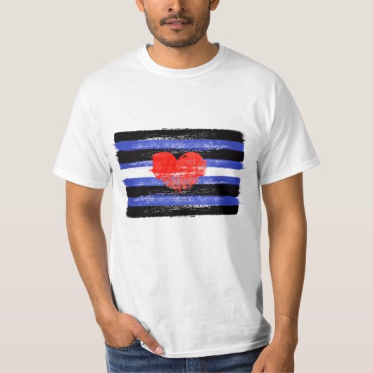 GESCHILDERD LEER PRIDE VLAG en SYMBOOL T-shirt (Voorkant)