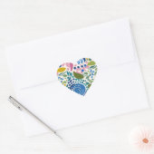 Geschilderd, leuk flirterig bloemetje hart sticker (Envelop)