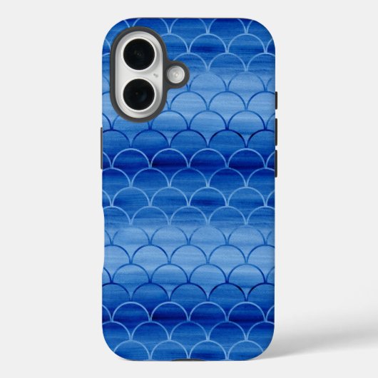 Geschilderd licht tot donkerblauw schaalpatroon Case-Mate iPhone case (Achterkant)