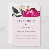 Geschilderd Magnolia op Blush Pink | Bruiloft Kaart (Voorkant)