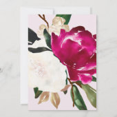 Geschilderd Magnolia op Blush Pink | Bruiloft Kaart (Achterkant)