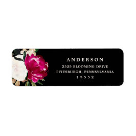 Geschilderd Magnolia op zwart | Bruiloft Etiket