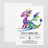 Geschilderd Majestic Dragon Digitale Meisje Verjaa Kaart (Voorkant / Achterkant)