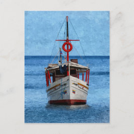 Geschilderd Margarita Island Boat Verticaal Briefk Briefkaart