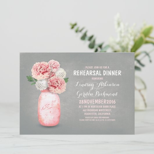 Geschilderd metselaarpotje rustieke repetitie dine kaart (Staand voorkant)