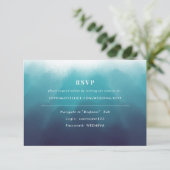 Geschilderd Ocean Blue Elegant Bruiloft Online RSV RSVP Kaartje (Staand voorkant)