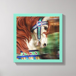 Geschilderd Paard Merry-go-round 6 in een serie Canvas Afdruk